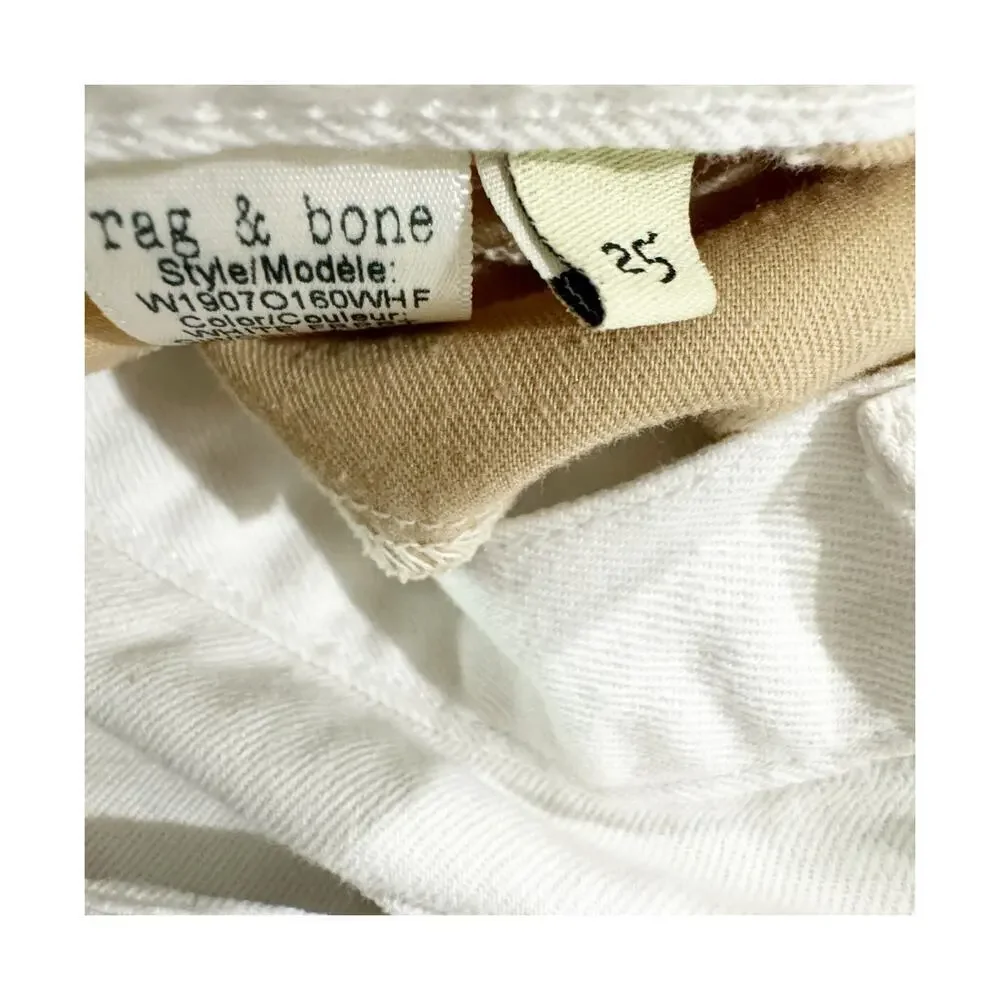 Rag & Bone Vintage Cut Off Jean Shorts Rigid Denim White Size 25 NWT